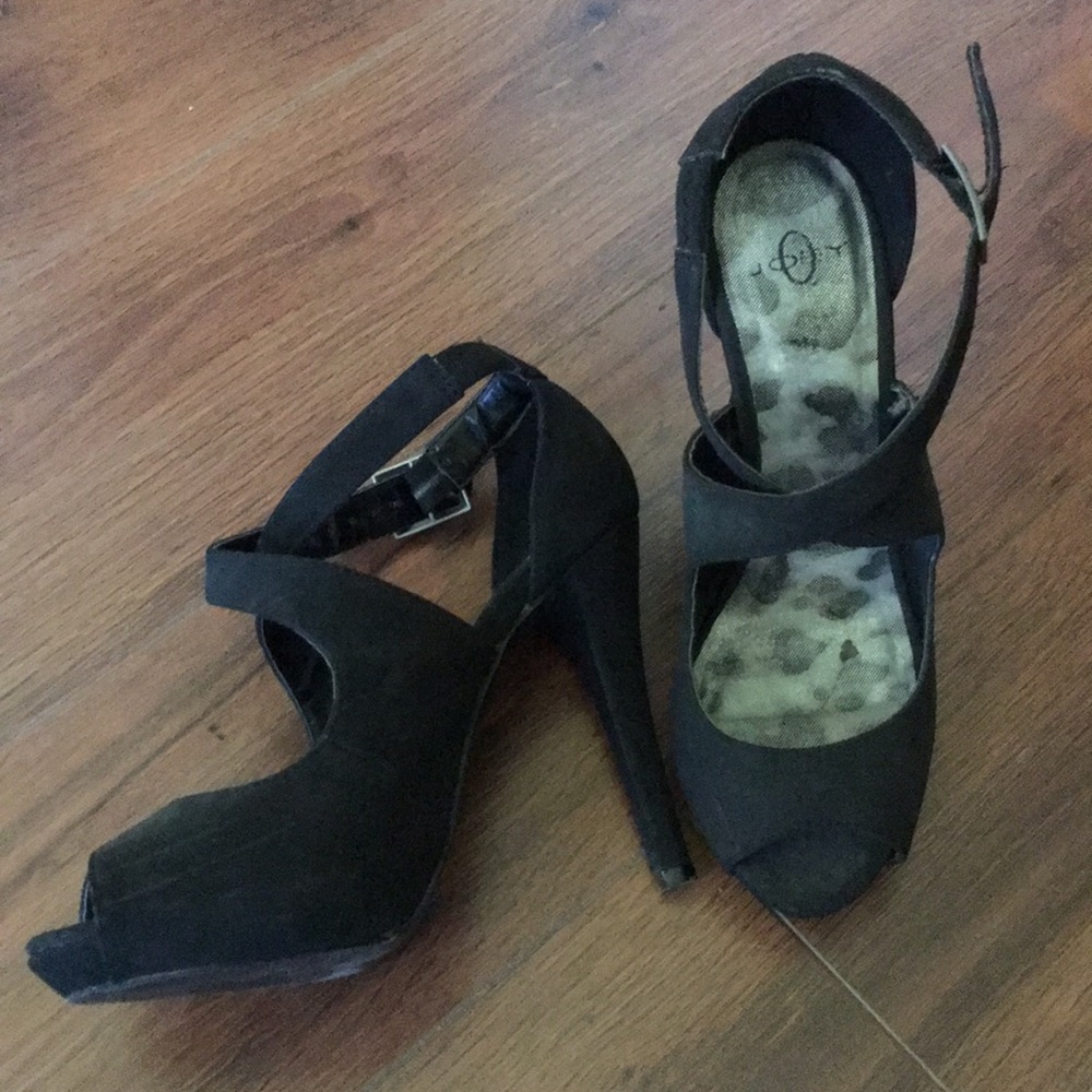 Strappy high heels